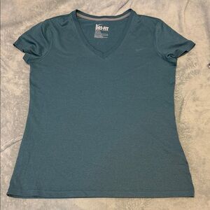 Nike Women's Green Dri-FIT V-Neck Tee